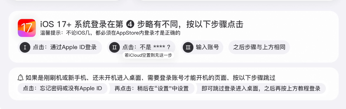 正确示范：AppStore登录